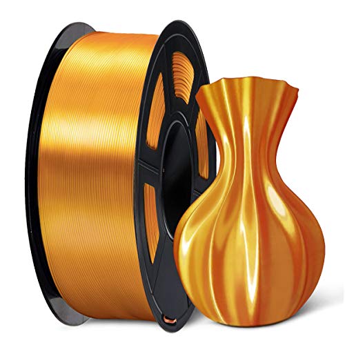 SUNLU 3D Filament 1.75, Shiny Silk PLA Filament 1.75mm, 1KG PLA Filament 0.02mm for 3D Printer 3D Pens, Brass