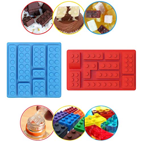 Stampo in silicone di Sunerly Building Brick Multi-Size Vassoio per cubetti di ghiaccio, Stampi per caramelle, Stampi per cioccolato, per temi per mattoncini per bambini