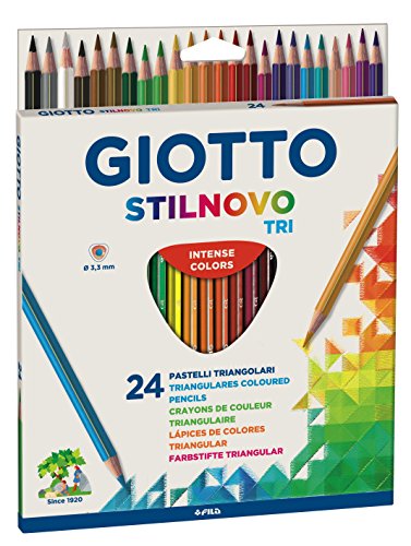 Giotto 257100 – Pastelli triangolari, 6,8 mm, personalizzabili, 24 Pezzi