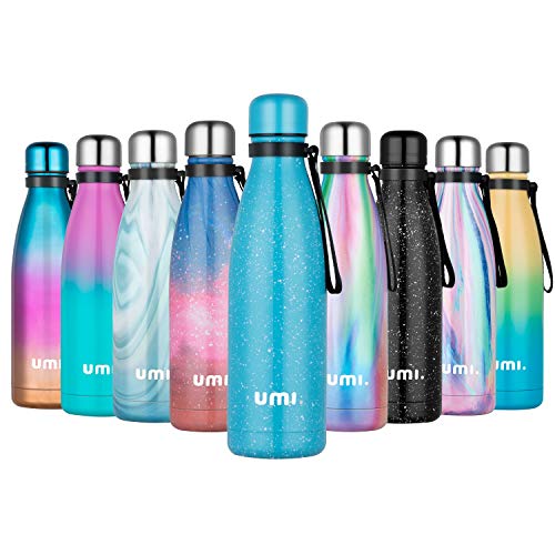 UMI. by Amazon - Borraccia Termica 500ml, Porta Bottiglia Termica Acqua Isolata, Borracce Termiche Alluminio Acciaio Inox, Riutilizzabile Borraccia Sportiva Senza BPA, Blu