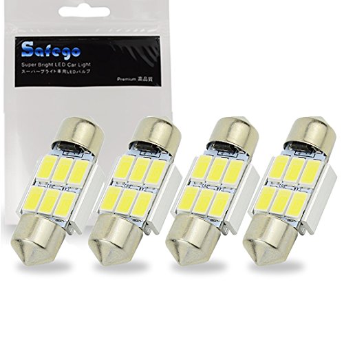 Safego 4x 31mm Canbus LED Lampadine AUTO C5W cupola del festone luci interne auto Dome Festoon 6SMD 5730 LED Lampada LED porta/lettura/soffitto/Interior 12V luce targa Illuminazione