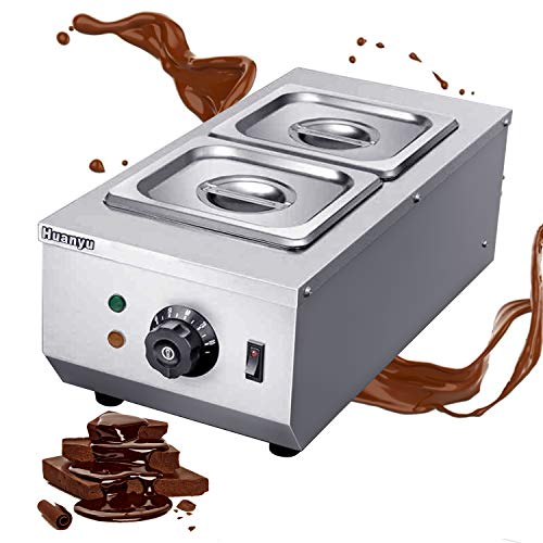 Huanyu 6L Temperatrice per Cioccolato Scaldavivande Elettrico 2 pentole 30℃~80℃ Commerciale Fontana di Cioccolato Macchina CS-2-E