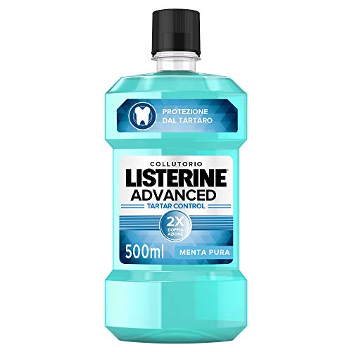 Listerine Collutorio, Advanced Tartar Control, Menta Artica, Doppia Azione, Protezione dal Tartaro, 500ml