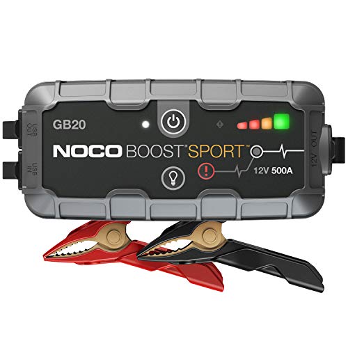 NOCO Boost Sport GB20: avviatore di emergenza per auto con batteria al litio da 500 A e 12 V, ultrasicuro e portatile, per motori a benzina fino a 4 litri