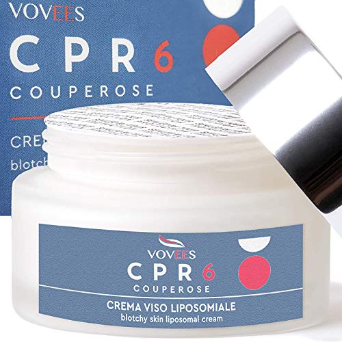 VOVEES CPR6 Crema Viso Couperose Rosacea con 6 Principi Attivi Naturali Bio per Giorno e Notte 50ml