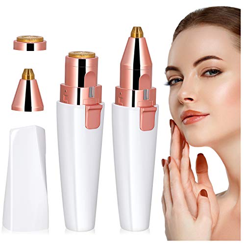 Epilatore Sopracciglia Donna, 2 In 1 Epilatore Sopracciglia, Epilatore Viso Donna, Eyebrow Trimmer, USB Ricaricabile, Pennello per Pulizia e Luce Incorporata per viso, Sopracciglia, ascella