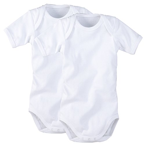 WELLYOU, Set di Bambini Baby Body Manica Corta del Corpo, Classico Bianco, per Ragazzi e Ragazze, a Costine 100% Cotone (92-98)