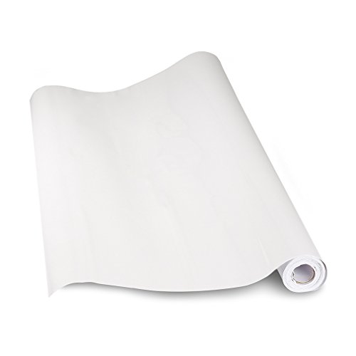 KINLO Adesivi carta per mobili 0.6M*5M(10 rotoli) Bianco Nessuna colla PVC Impermeabile Adesivi mobili rinnovato mobili da cucina autoadesivo wall sticker per guardaroba