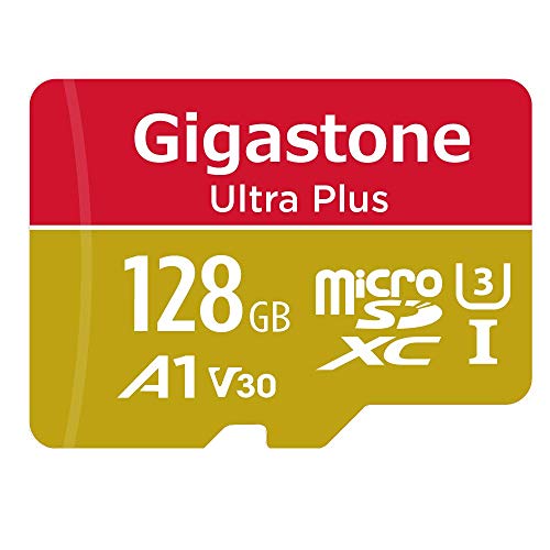 Gigastone Ultra Plus Scheda di Memoria Micro SD XC 128GB U3, A1 V30, velocità Fino a 100/50 MB/Sec(R/W) + Adattatore SD. per Telefono, Fotocamere Videocamera, Tablet, Gopro, Switch