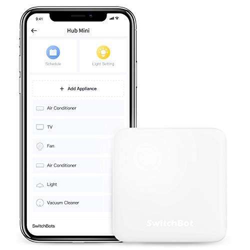 SwitchBot Hub Mini Smart Remote - Dispositivo IR, collegamento a Wi-Fi, controllo del condizionatore d'aria, compatibile con Alexa, Google Home, HomePod, IFTTT