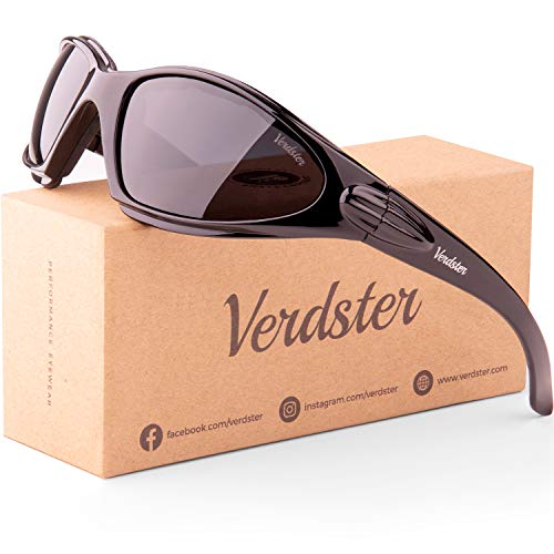 Verdster Airdam – Occhiali da Sole Polarizzati da Uomo da Moto – Protezione UV, Design Confortevole Avvolgente con Cuscinetti di Schiuma – Ideali per Andare in Moto & per Sport all’Aria Aperta