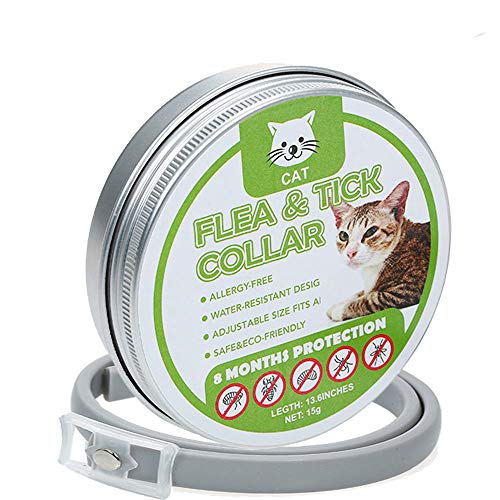 Ritioner Collare Antipulci Gatto,Antiparassitario per Gatto,per Tutti i Gatto,8 Mesi Protezione/Olio Essenziale Naturale Senza allergia/35CM Regolabile