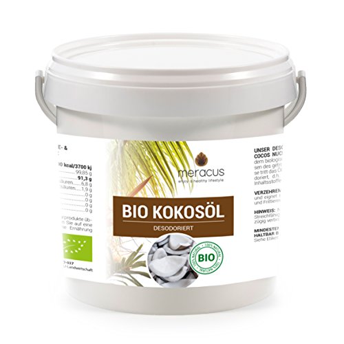 meracus Bio olio di cocco, sapore neutro (deodorato) in secchio, confezione da 1 (1 X 1 l)