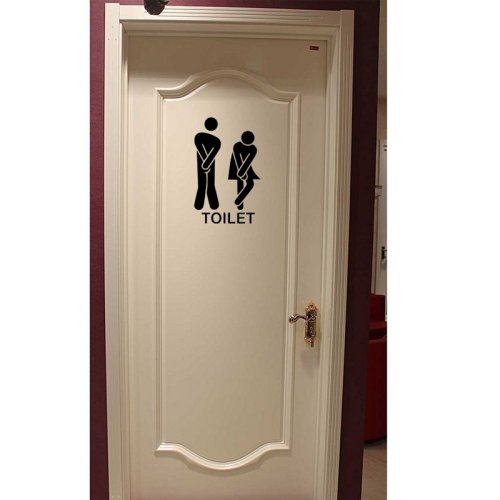 amzWOW Adesivo MURALE 20cm x 30cm - Porta del Bagno Divertente - Home Decor Small Toilet Sign Removable Wall Stickers