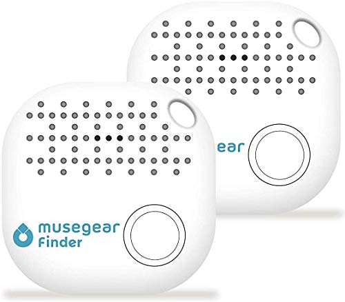 musegear localizzatore Chiavi Bluetooth - Bianco - 2 Pacchetto - Volume 3 Volte più Potente - Key Finder - Portafoglio Telefono
