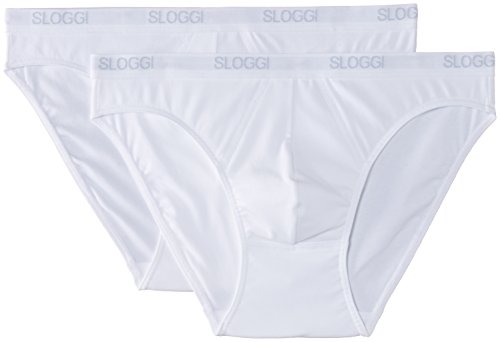 Sloggi Men Basic Mini Brief Boxer, Bianco(White), XL Uomo