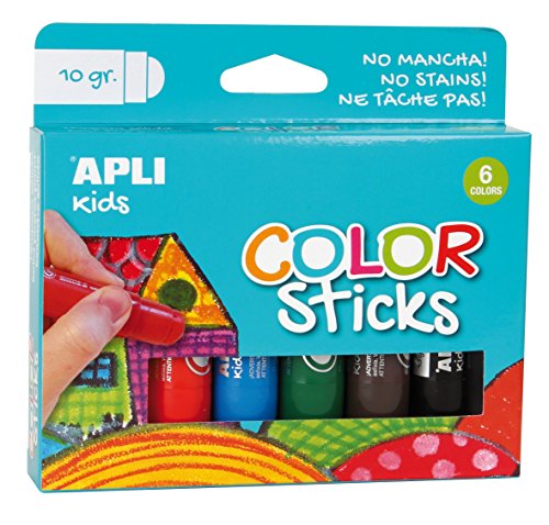 APLI- Kids Bastoncini di Colore con Effetto Pastello o Tempera, 3+ Anni, Multicolore, 14227