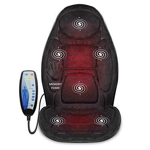 Snailax Cuscino Sedile Massaggiante con Calore Sedia Massaggiante a Vibrazione 5 Programmi di Massaggio 4 Intensità di Vibrazione Massaggiatore Elettrico a Casa ed in Auto