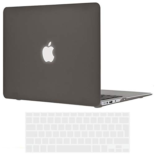 TECOOL Custodia MacBook Air 13 Case 2010-2017 (Modello: A1466 / A1369), Plastic Case Cover Rigida Copertina con Copertura della Tastiera in Silicone per MacBook Air 13.3 Pollici - Grigio