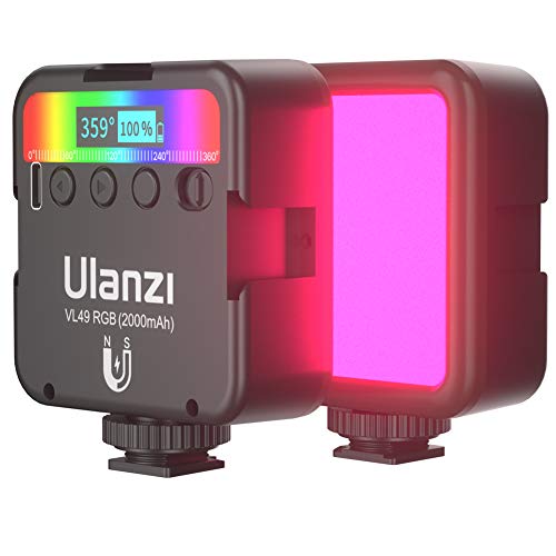HAFOKO VL49 Mini RGB LED Light Small Camera Video Light Color w 3 Cold Shoe 1/4
