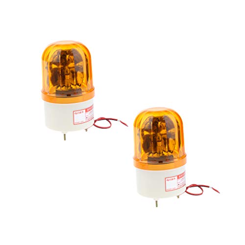 Milageto 2xYellow 12V Alarm Light Lampada Rotante di Emergenza Lampeggiante