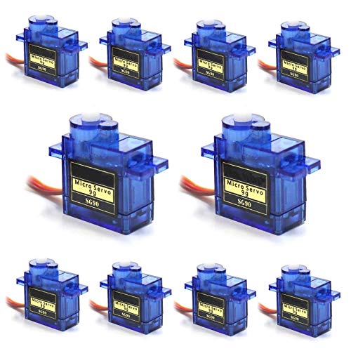 OurLeeme SG90 Micro Servo Motor, 10pcs SG90 9g Mini Servomotore per RC Helicopter Airplane Car Aircraft Boat