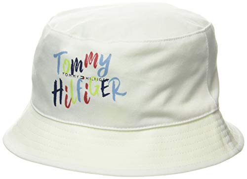 Tommy Hilfiger Bucket Hat Logo Rev Cappellopello, Rosa (White/Pink Mix 0jv), X-Large (Taglia Unica: L-XL) Bambina