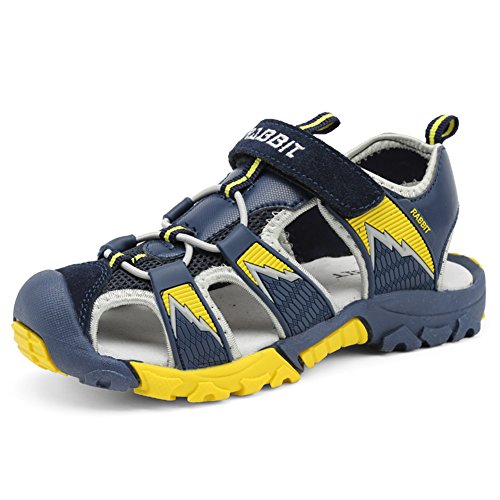 SAGUARO Sandali Estivi Bambini Outdoor Ragazzi Cuoio Morbida Sandali da Spiaggia Sport Antiscivolo Sandali Scarpe da Trekking Blue Gr.38