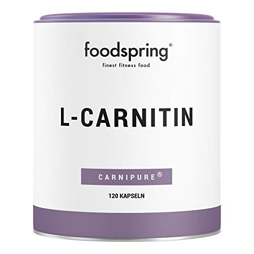 foodspring - L-carnitina - Ideale per definire il corpo - Per trasformare il grasso in energia per il tuo allenamento - Qualità premium Carnipure certificata - 120 capsule