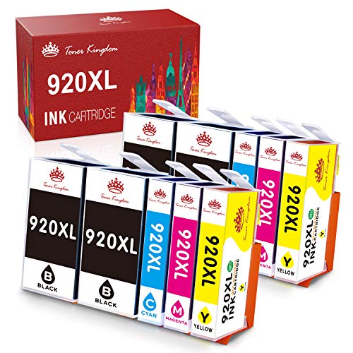 Toner Kingdom Sostituzione delle Cartucce d'inchiostro 920XL 920 Compatibili per HP 920 920XL per HP 6500A, HP 6500, HP 7500A, HP 7500, HP 6000, HP 7000 (4 Neri, 2 Ciano, 2 Magenta, 2 Gialli)