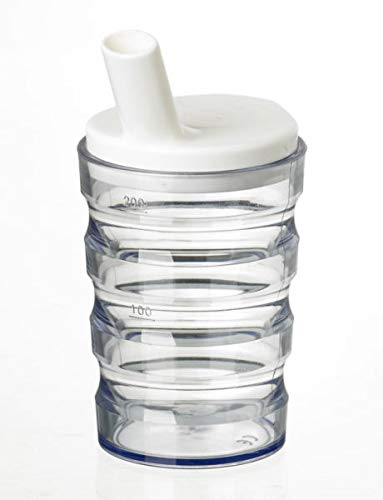 Homecraft - Bicchiere trasparente salvagoccia con coperchio, foro ampio