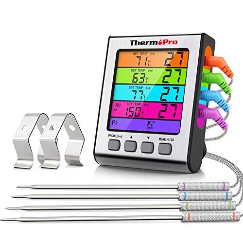 ThermoPro TP17H Termometro Cucina Digitale Sonda con Modalità Timer e Display LCD per Cottura BBQ Alimenti Carne Forno Arrosto Griglia