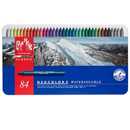 Caran d'Ache - NEOCOLOR II - Assortimento 84 Pastelli a cera acquerellabili - 750.0384