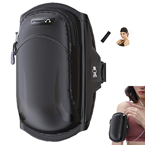 Fitness - Fascia da braccio sportiva con porta monete e custodia per smartphone fino a 6,5 pollici, compatibile con iPhone 6s 7 8 XS X Plus, Samsung Galaxy S7 S8 S9, Edge, Note 8, Pixel 2, Huawei