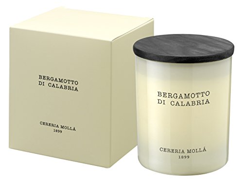 Cerería Mollá Boutique-Candela in Barattolo, Cera vegetale, Aroma di Bergamotto Calabria