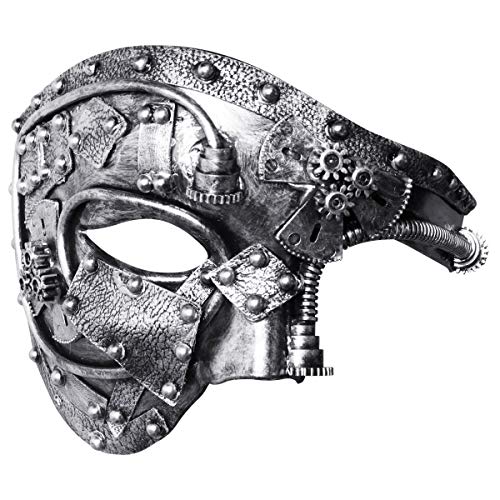 Coddsmz - Maschera steampunk, motivo: il fantasma dell’Opera, stile meccanico, maschera a tema Carnevale di Venezia