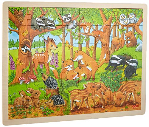 GOKI 57734 - Puzzle per bambini, motivo: animali nella foresta, multicolore