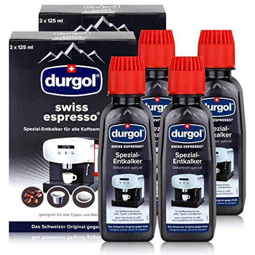 Durgol Swiss Espresso Decalcificante Liquido Macchine Caffè, 2 Confezioni, 4 x 125ml