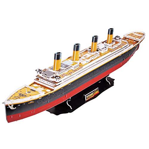 CubicFun Puzzle 3D Titanic (Large) Model Ship And Boat Kit, Papercraft Construction Regali Fai-da-Te, 113 Pezzi
