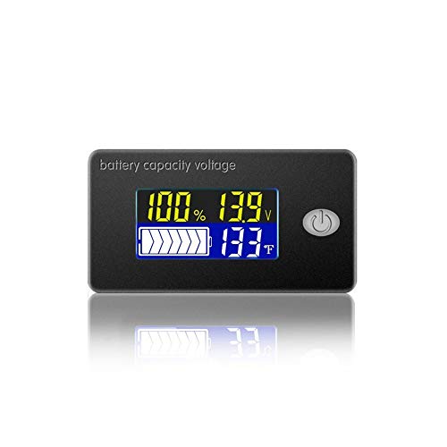 Cptdcl, misuratore di capacità per batteria 4 in 1 al piombo acido, con voltmetro, termometro 0-179 °F e display con indicatore di tensione