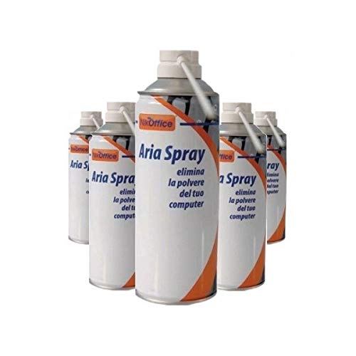 NIKOFFICE 6 x Aria Spray Aria compressa bomboletta 400ml - Confezione da 6 bombolette