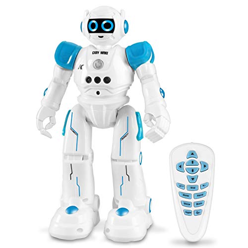 Robot per Bambini, Telecomandati Giocattolo Robot Ricaricabili per Bambini da 3 a 7 Anni Intelligent Parlando (solo in inglese) Cantare Walk Danza Coding RC Robot Regalo Perfetto per i Bambini (Blu)