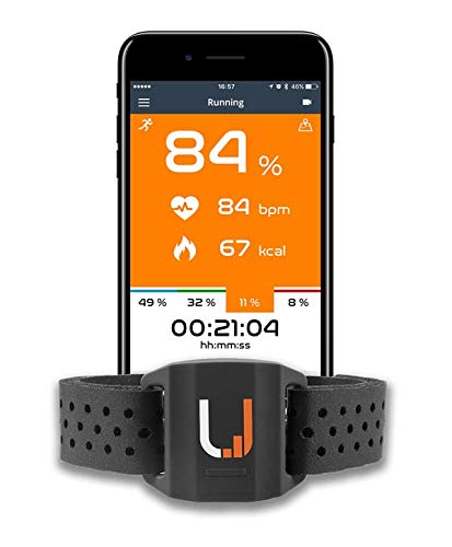 UPTIVO Armband - Cardiofrequenzimetro da Braccio con Doppia Trasmissione Bluetooth Smart, Ant+. Compatibile con iPhone, Android, Orologi GPS Che supportano Ant+