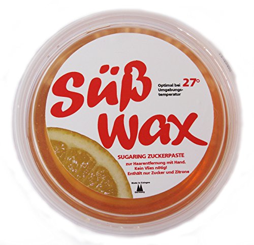 Süß Wax - Pasta di zucchero per depilazione a mano sugaring, senza strisce in tessuto non tessuto, confezione da 449 g, ideale per l'uso a una temperatura ambiente di 27°