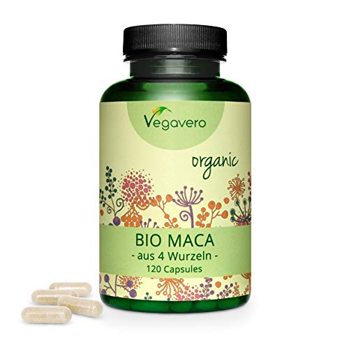 MACA Peruviana BIOLOGICA Vegavero® | 120 o 270 capsule | L’UNICA con 4 VARIETÀ DI RADICE | Afrodisiaco naturale | Vegan