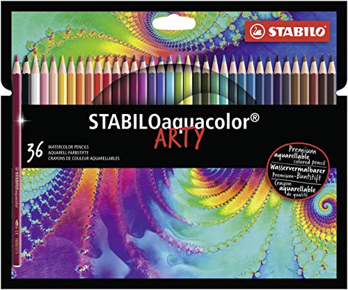 Matita colorata acquarellabile - STABILOaquacolor - ARTY - Astuccio da 36 - Colori assortiti