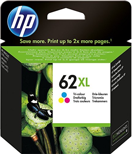 HP 62XL C2P07AE Cartuccia Originale per Stampanti HP a Getto d’inchiostro Compatibile con Stampanti HP Envy All in One 5540, 5642, 5644, 5742, 7640, l’Officejet 5740 e l’Officejet Serie 200, Tricomia