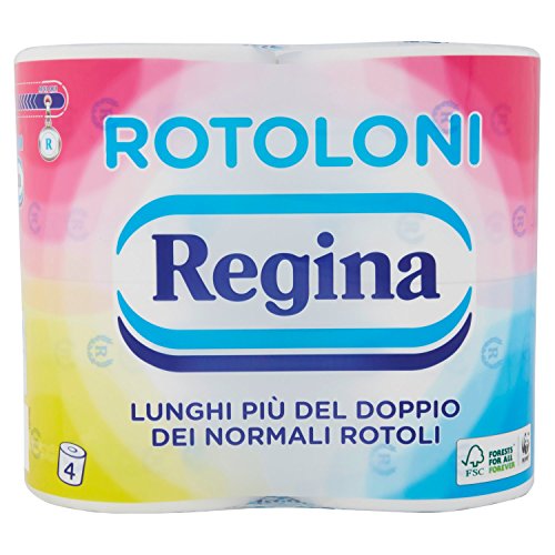 REGINA Rotoloni - confezione da 4 rotoli di carta igienica 2 veli, in pura cellulosa