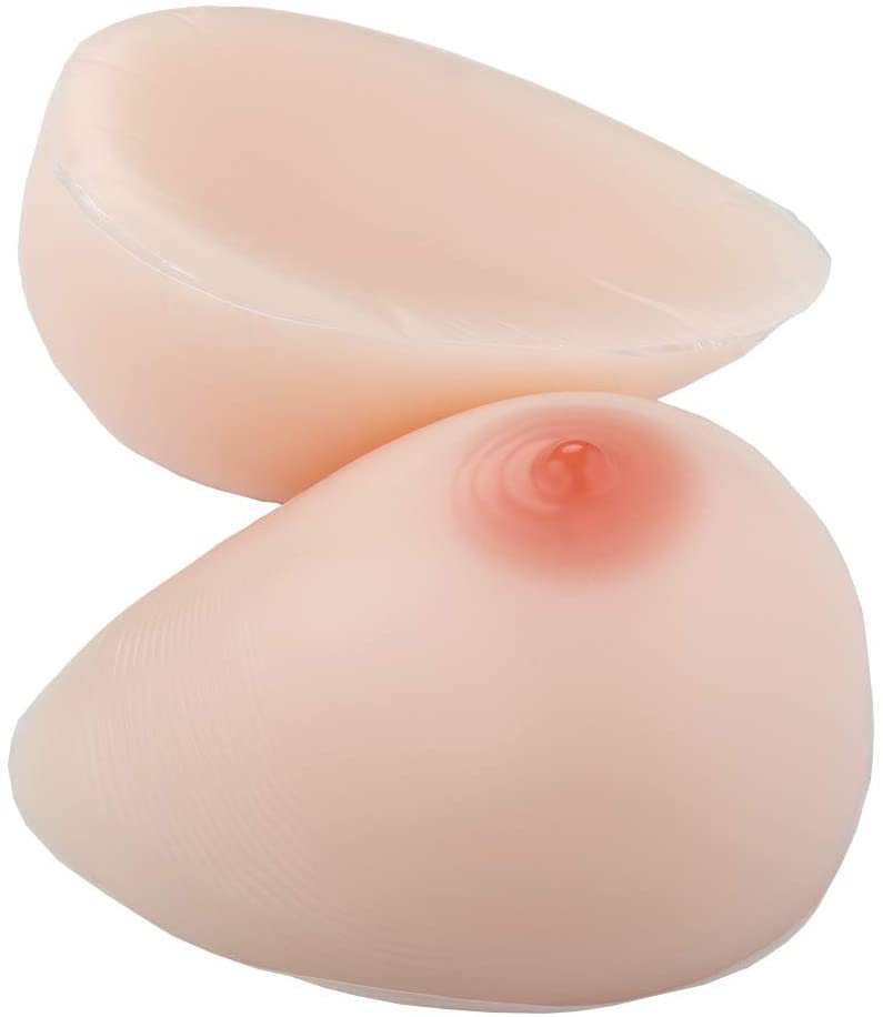 JiesenJX Protesi al Silicone del Seno, Seni Siliconati Autoadesivi per Pazienti in Mastectomia per Crossdresser, Cosplay, Transessuale, Protesi al Seno in Silicone a Forma di Goccia,Skintone,26XL