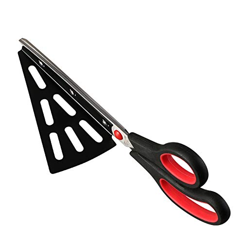 flintronic Forbici per Pizza, Forbice Taglia-Pizza, Acciaio Inox Pizza Scissors, Forbici Taglia con Base, Sostituire Pizza Cutter, Multifunzionale, Tagliare Il Barbecue（Rosso）